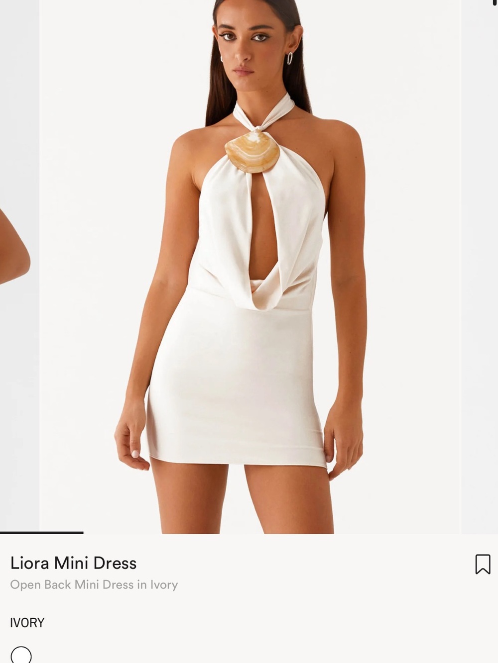 Liora Ivory Halter Mini Dress - Picture 1 of 5